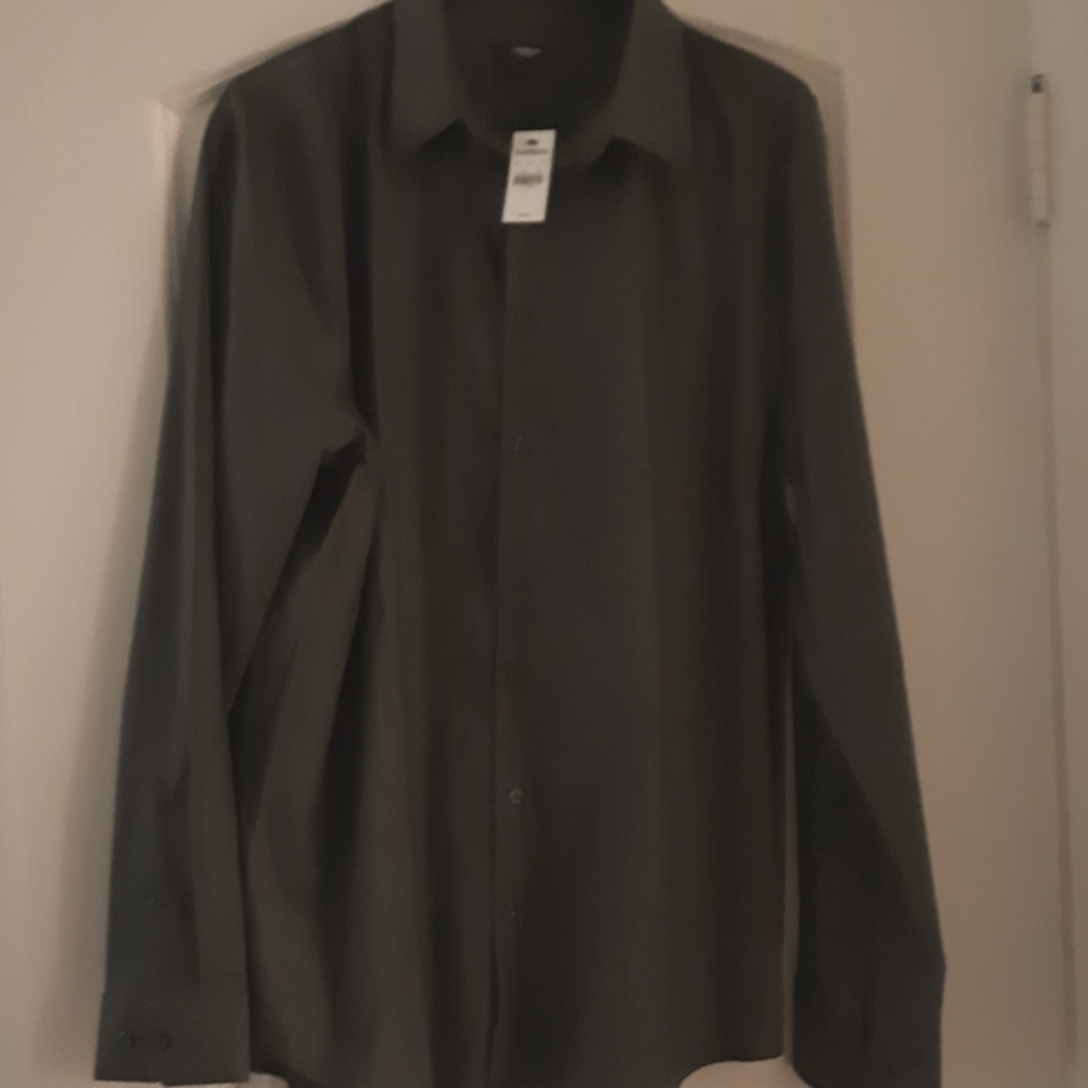Express Men's Slim Shirt Size L NWT Forest Green